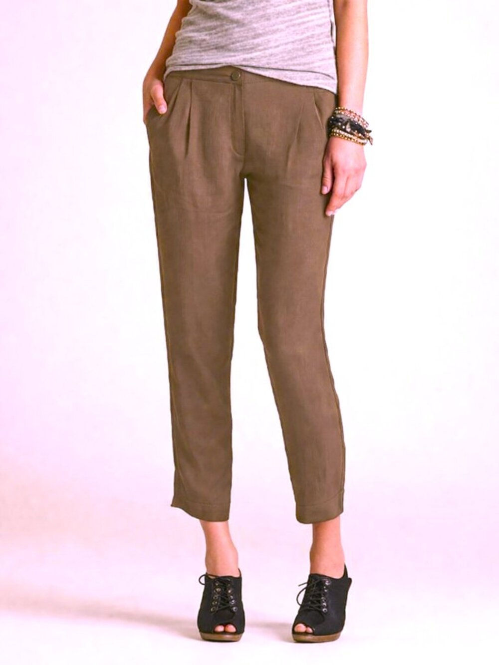 J. Crew City fit Cupro Élan Vegan silk Trouser pants cropped Sz.8